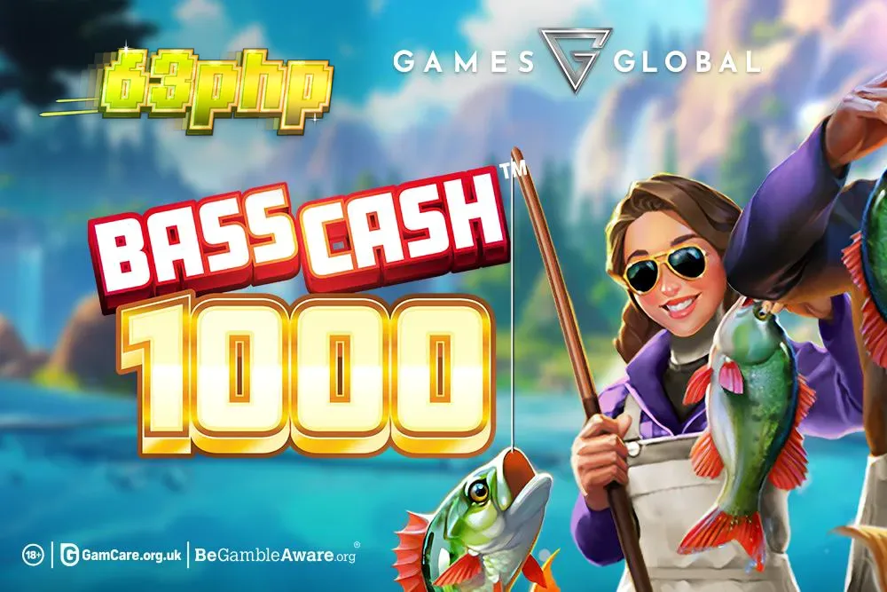 Isang makulay na visual representation ng Bass Cash 1000 slot game na nagpapakita ng mga fishing-themed symbols.